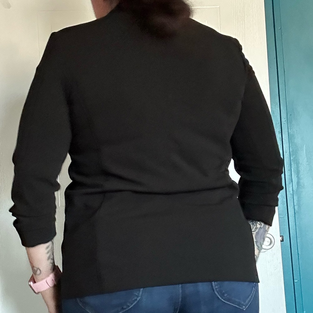 EUC Carole Wren 3/4 Sleeve Blazer with Hook Closure and Accent Sleeve - Picture 3 of 8